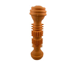 The Furr company dumbell teething rubber dog toy - Orange