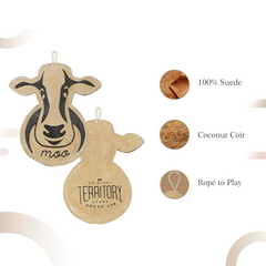 The Furr Company Cow moo premium leather toy with orgnainc cocunt fibre filling