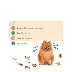 The Furr Company Hammer shaped premium leather toy with orgnainc cocunt fibre filling