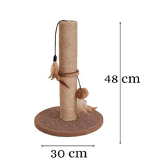 The Furr Company Plush Jute Scratching Post Cat Tree Toy with Plush Accents