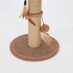 The Furr Company Plush Jute Scratching Post Cat Tree Toy with Plush Accents