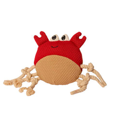 The Furr Company Knitted Crab Plush Toy with squeaker