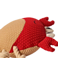 The Furr Company Knitted Crab Plush Toy with squeaker