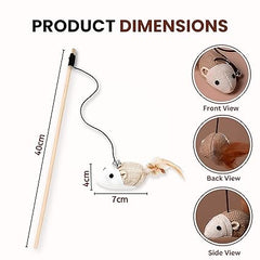 The furr company Interactive Wand toy with Knitted Mouse
