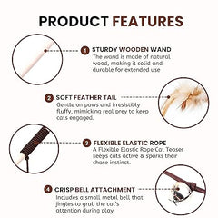 The furr company Interactive Wand toy with Knitted Mouse