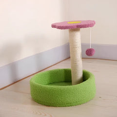 The Furr Company velvet Flower Cat Tree with Scratching Post and Play Ball