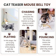 The furr company Interactive Wand toy with Knitted Mouse