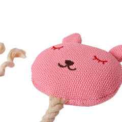 The Furr Company Knitted Kitty Rattle Plush Toy