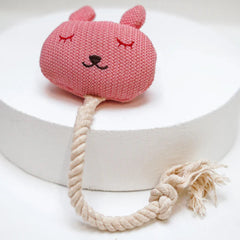 The Furr Company Knitted Kitty Rattle Plush Toy