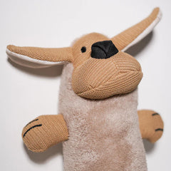 The Furr Company Knitted Bunny Rattle Plush Toy