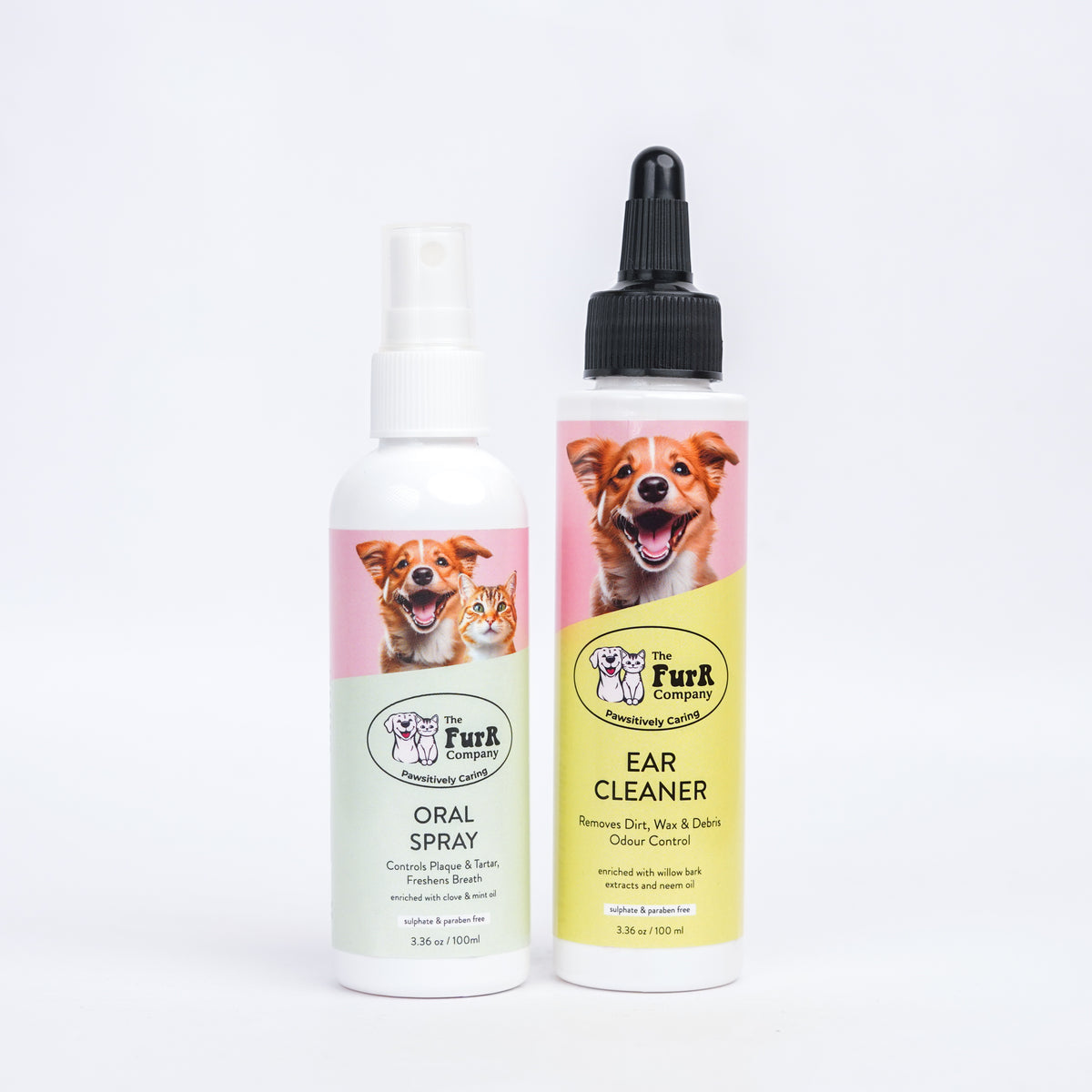 Ear and Dental Care Kit for Dogs and Cats | Natural formulation | Sulfate and Paraben Free | 100 ML