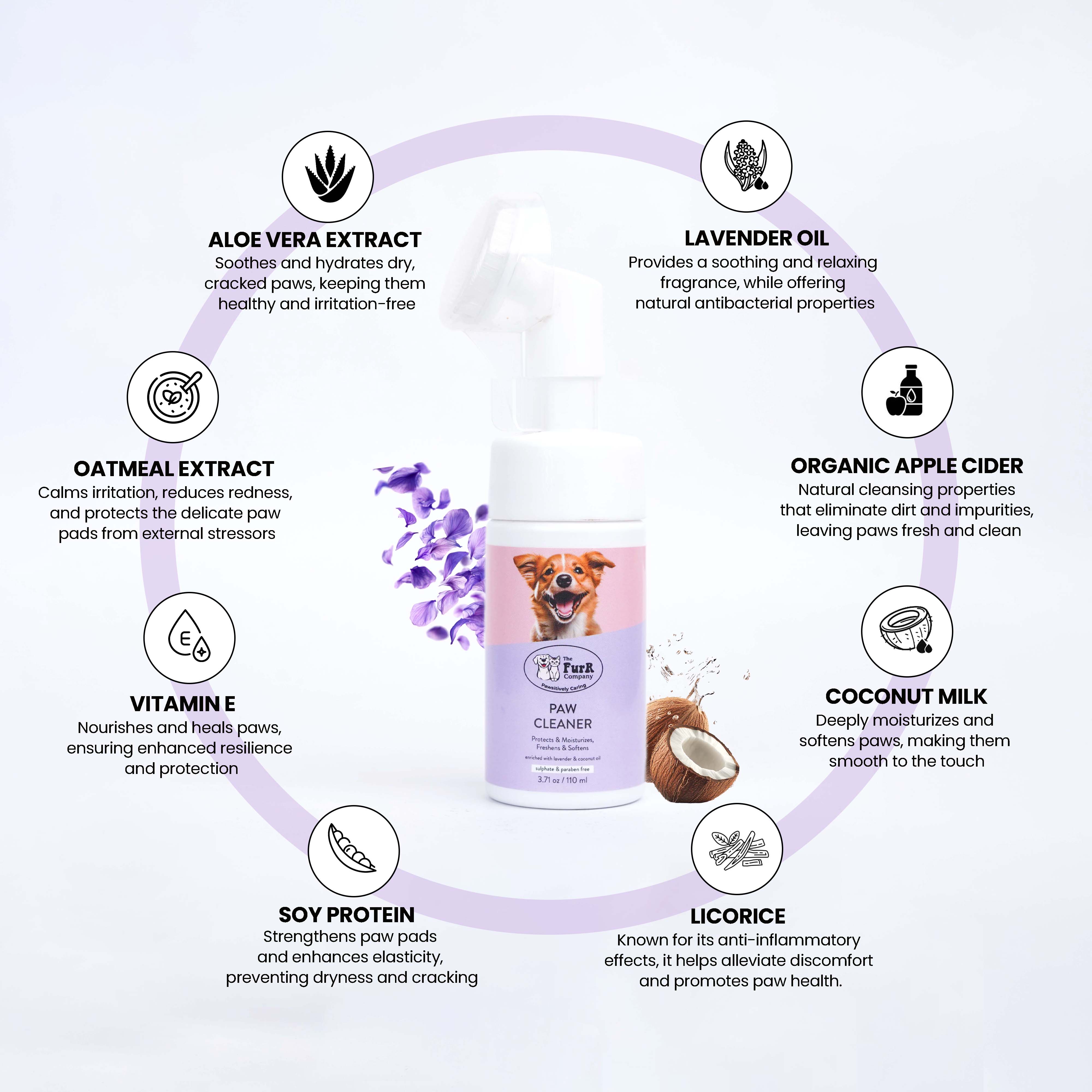 Paw Cleaner & Powder combo for Feet and Skin care | Natural | Sulfate & Paraben Free | 110 & 120 ML