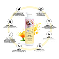 Puppy Shampoo | Goodness of Mango and Turmeric for gentle cleansing and deep moisturization | Natural, Sulfate & Paraben Free | 200 ML