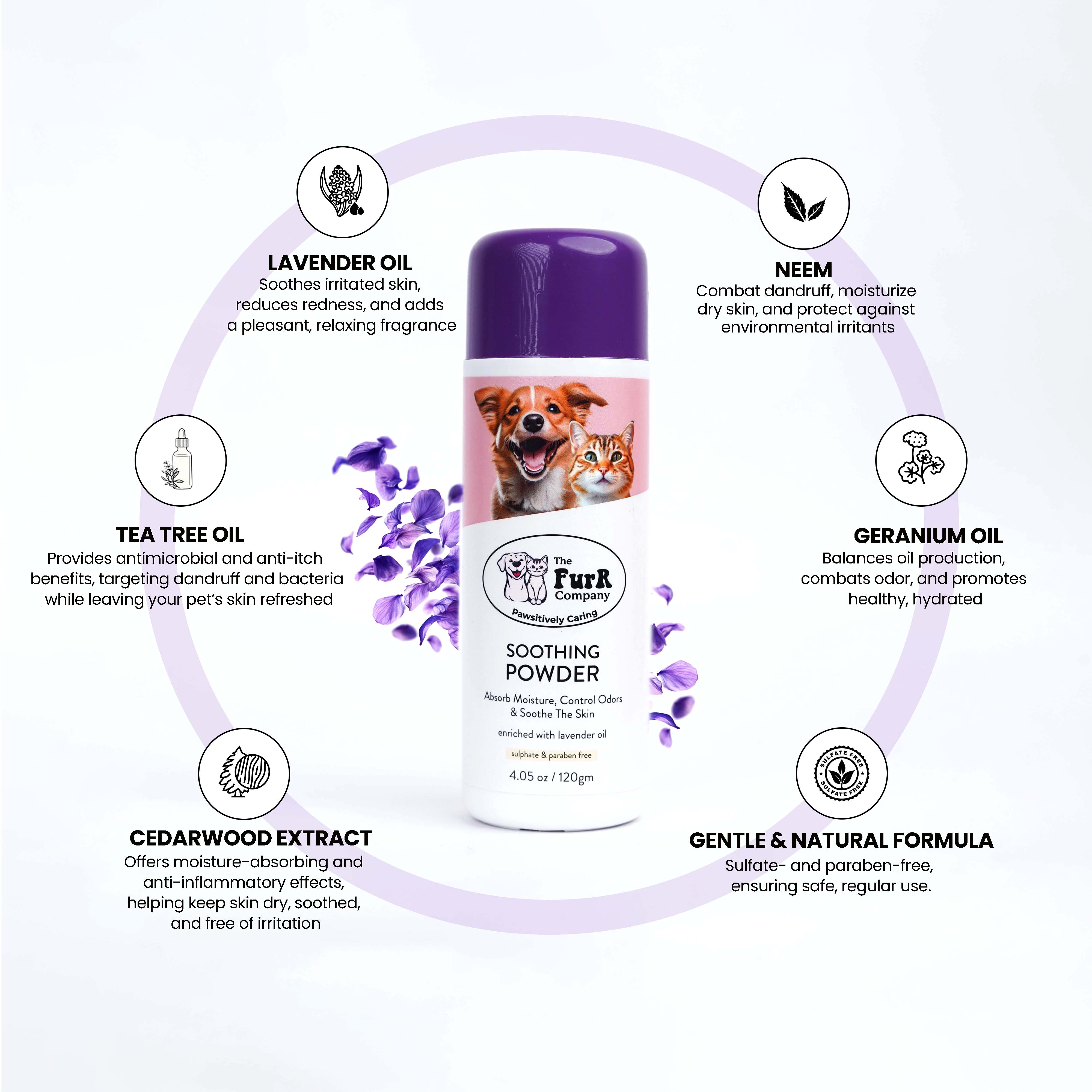 Paw Cleaner & Powder combo for Feet and Skin care | Natural | Sulfate & Paraben Free | 110 & 120 ML