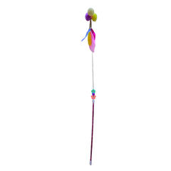 The Furr Company Colorful Cat Wand Toy with Interactive Flowers and Bells