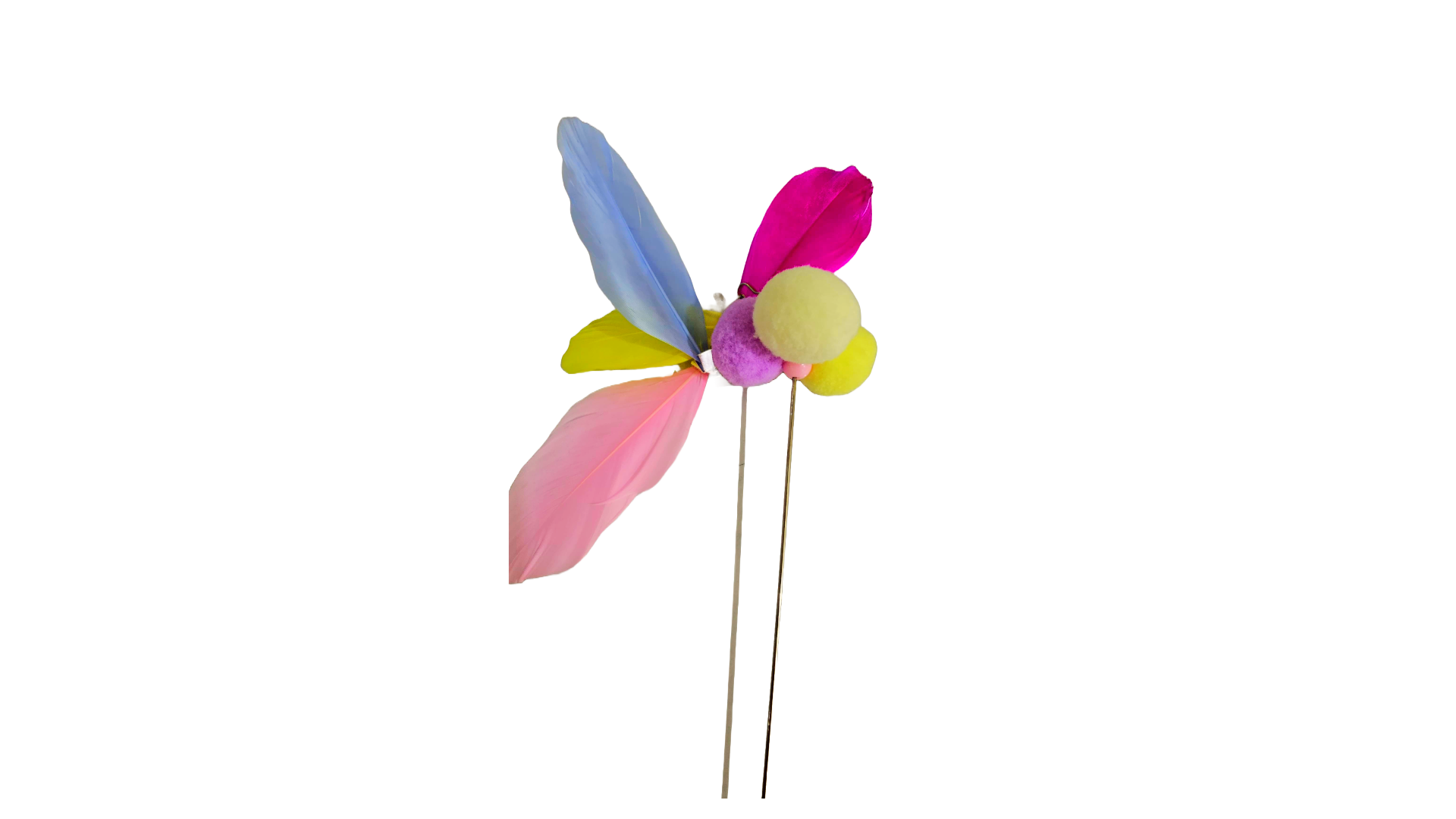The Furr Company Colorful Cat Wand Toy with Interactive Flowers and Bells