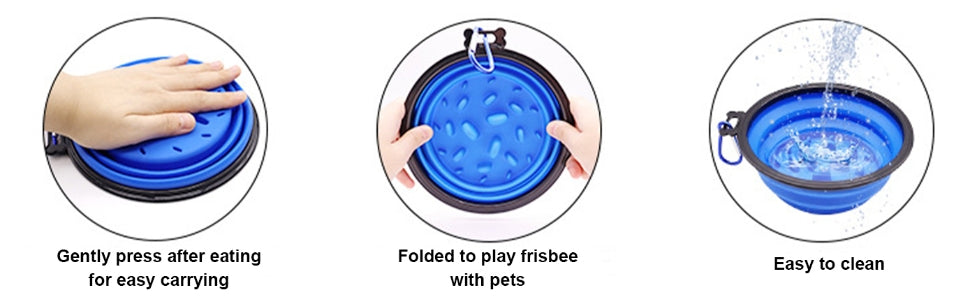 The Furr Company Foldable feeder for dogs and cats- Blue