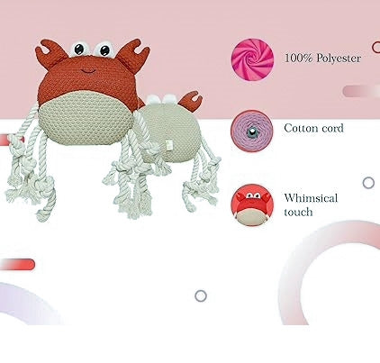 The Furr Company Knitted Crab Plush Toy  with squeaker