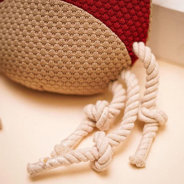 The Furr Company Knitted Crab Plush Toy  with squeaker