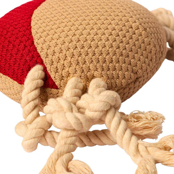 The Furr Company Knitted Crab Plush Toy  with squeaker