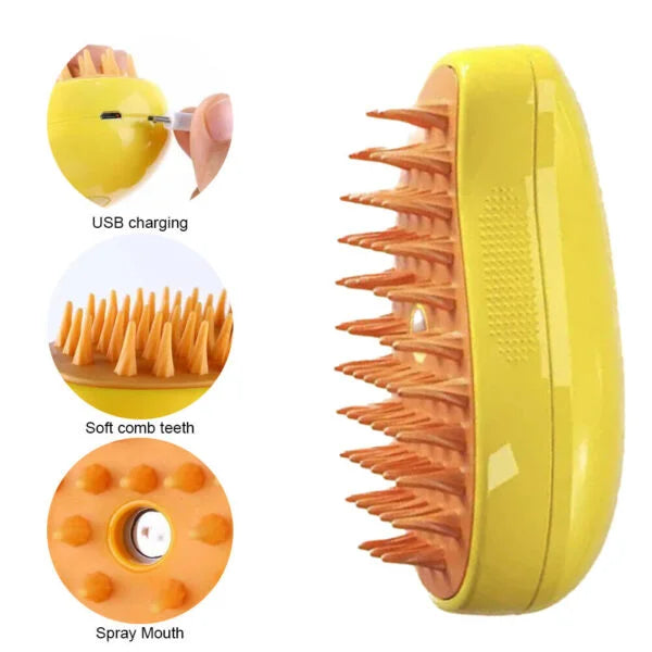 3 in 1 Steamy Cat Brush - Multifunctional Self-Cleaning Cat & Dog Steam Brush