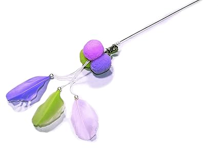 The Furr Company Colorful Cat Wand Toy with Interactive Flowers and Bells