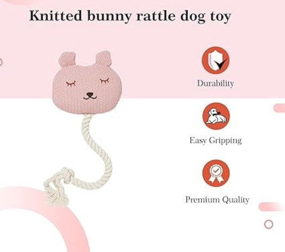The Furr Company Knitted Kitty Rattle Plush Toy