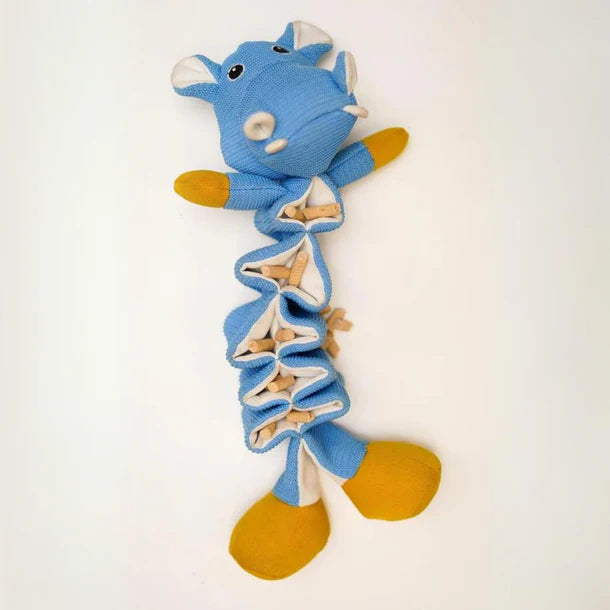 The Furr Company Hippo Plush toy with crinkle and food puzzle