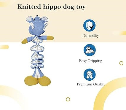 The Furr Company Hippo Plush toy with crinkle and food puzzle