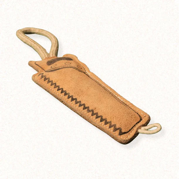 The Furr Company Chainsaw premium leather toy with orgnainc cocunt fibre filling
