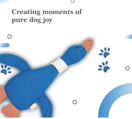 The Furr Company Knitted Duck Dog plush Toy with squeaker